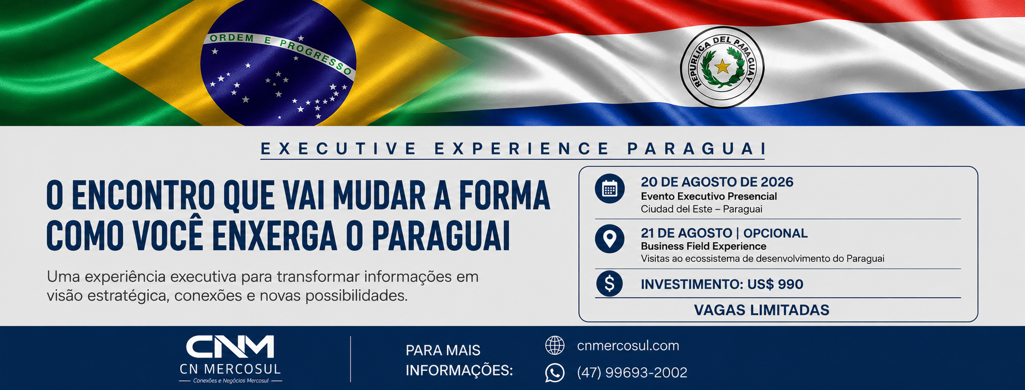 Imagem de divulgação do evento Executive Experience Paraguai 2026 – Negócios e Internacionalização