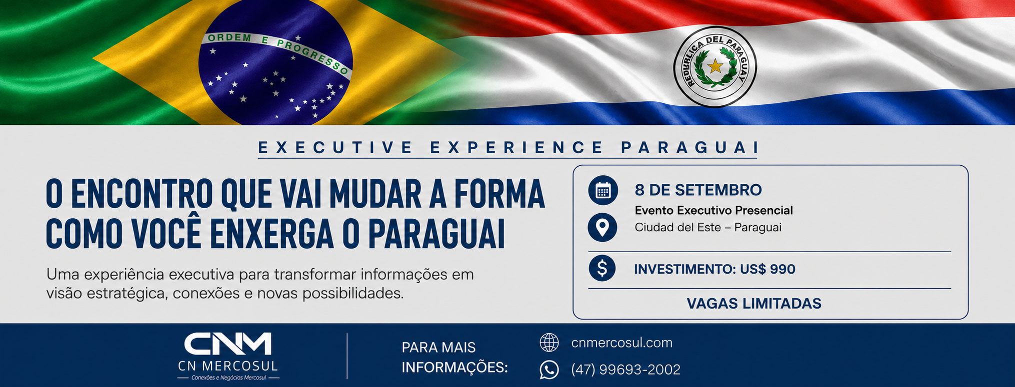 Imagem de divulgação do evento Executive Experience Paraguai 2026 – Negócios e Internacionalização