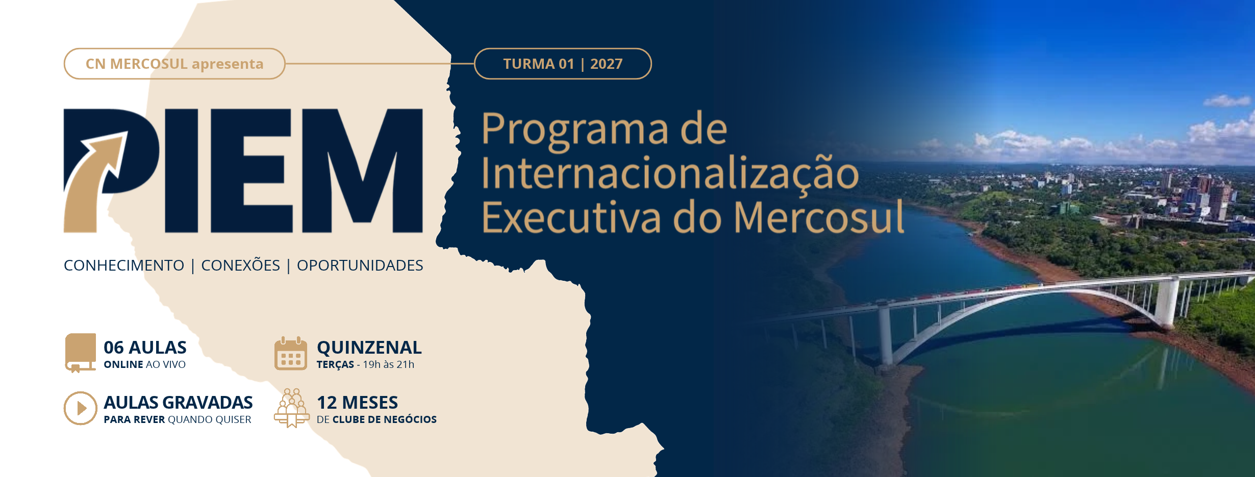 Imagem de divulgação do evento PIEM 2027 | 1ª Turma – Programa de Internacionalização Executiva do Mercosul/Paraguai